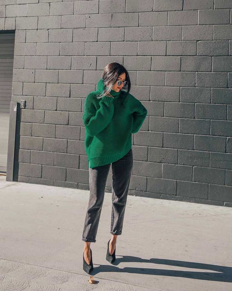 Зеленый свитшот с чем носить